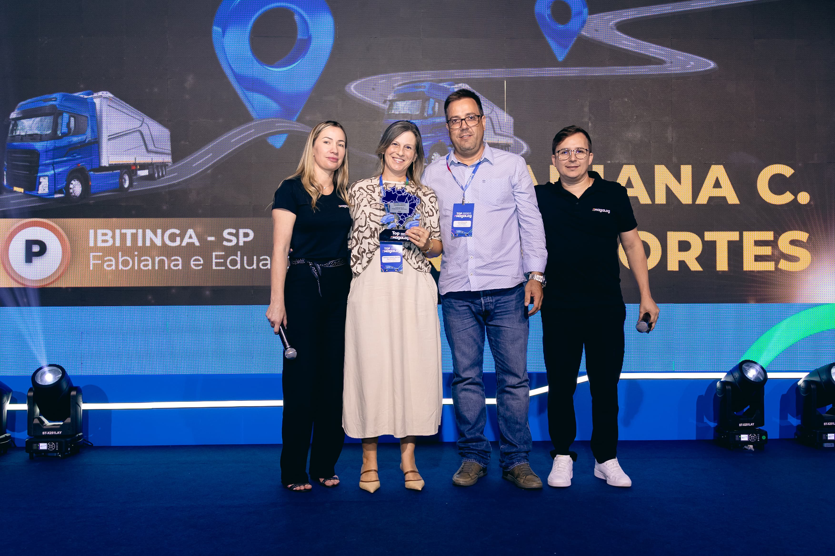 Foto da premiação Top Magalog 2026, categoria Parceiro Magalog: ganhador-transp-transferencia-p-fabiana-c